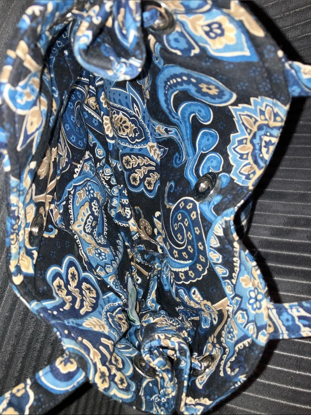 Vintage Vera Bradley Windsor Navy Blue Paisley & Plaid Quilted Purse