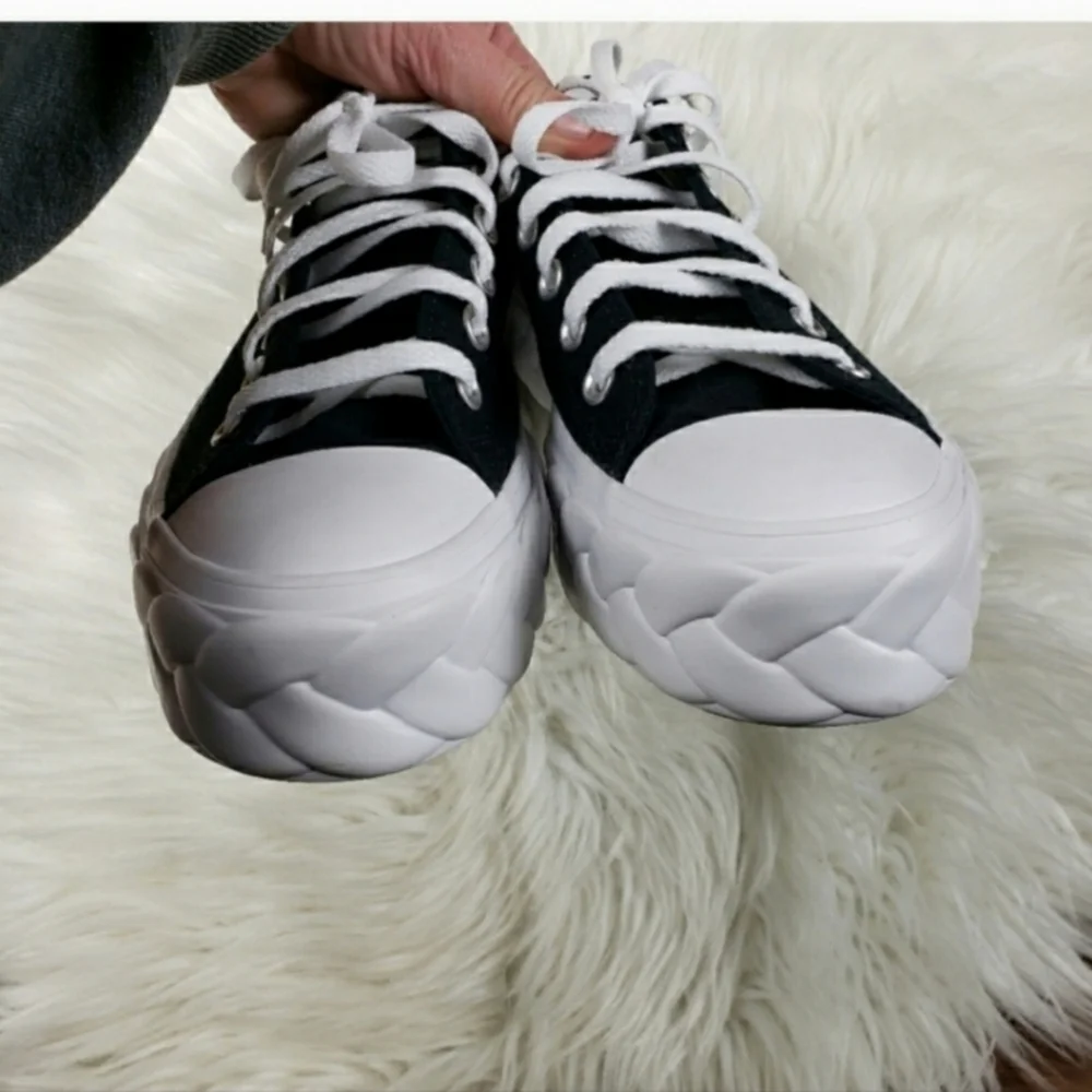 Converse Black and White Platform Low Top Sneakers