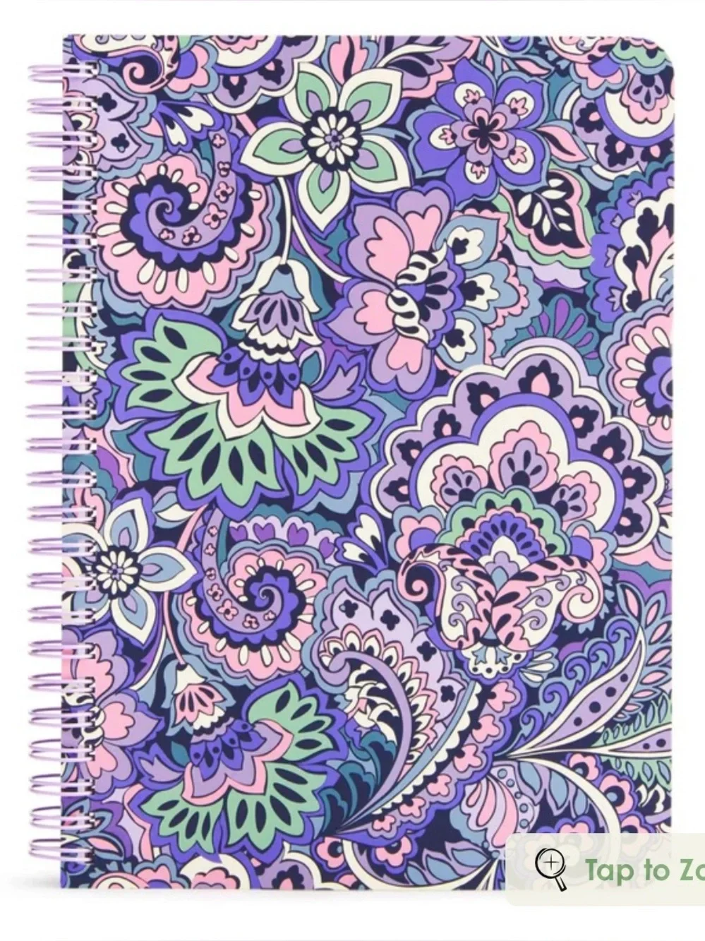 Vera Bradley Small Spiral Notebook NWT Floral Swirls