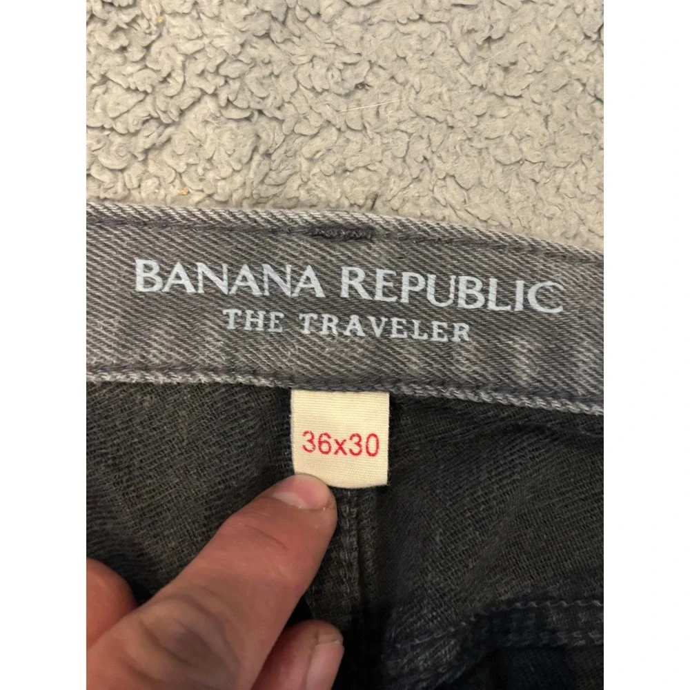 Banana Republic Traveler Slim Fit Gray Jeans Mens 36x30 Stretch Denim Pants