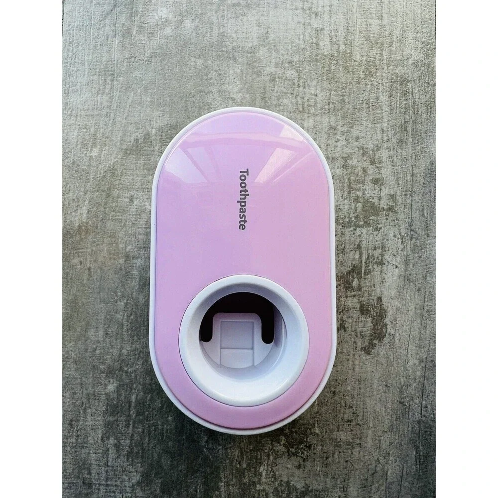 Pink Automatic Toothpaste Squeezer Wall Mounted Dispenser Bathroom Organizer NEW