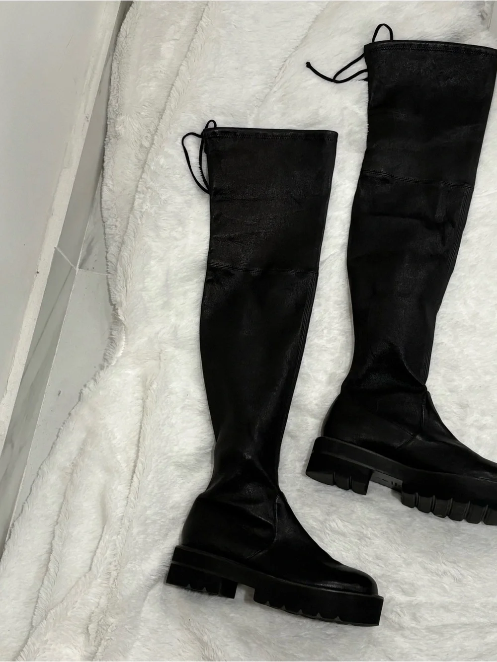 Stuart Weitzman Women's Lowland Ultralift Over The Knee Platform Boots - Black