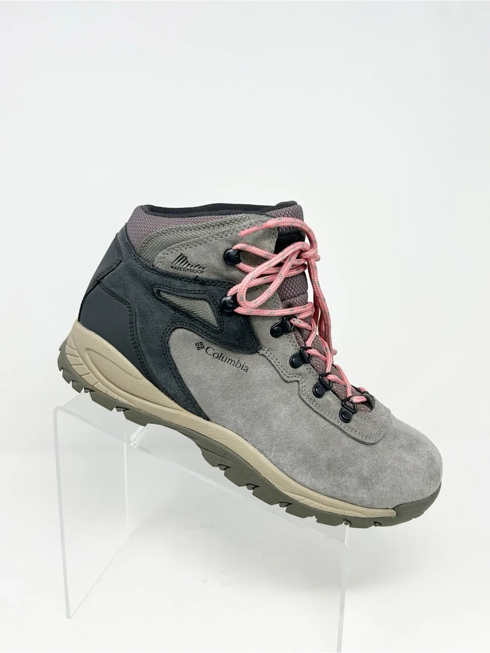 Columbia Newton Ridge Plus Waterproof Amped Hiking Boots Gray Pink Size 11