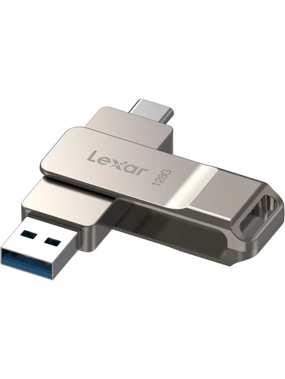 128GB Dual USB 3.2 Type-C Flash Drive - Metal Swivel Design, Portable Storage