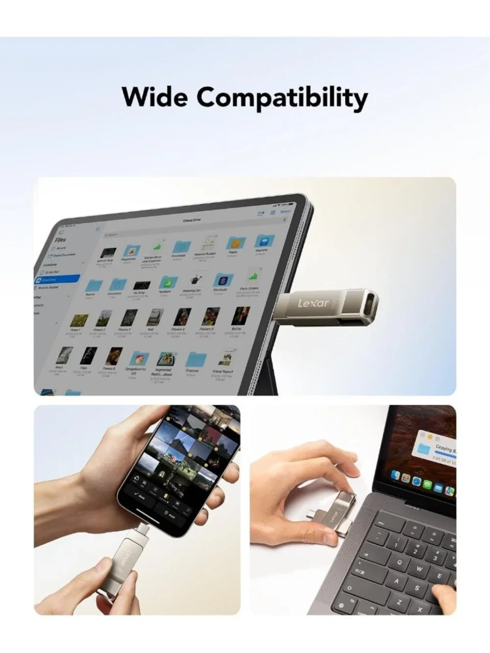 128GB Dual USB 3.2 Type-C Flash Drive - Metal Swivel Design, Portable Storage