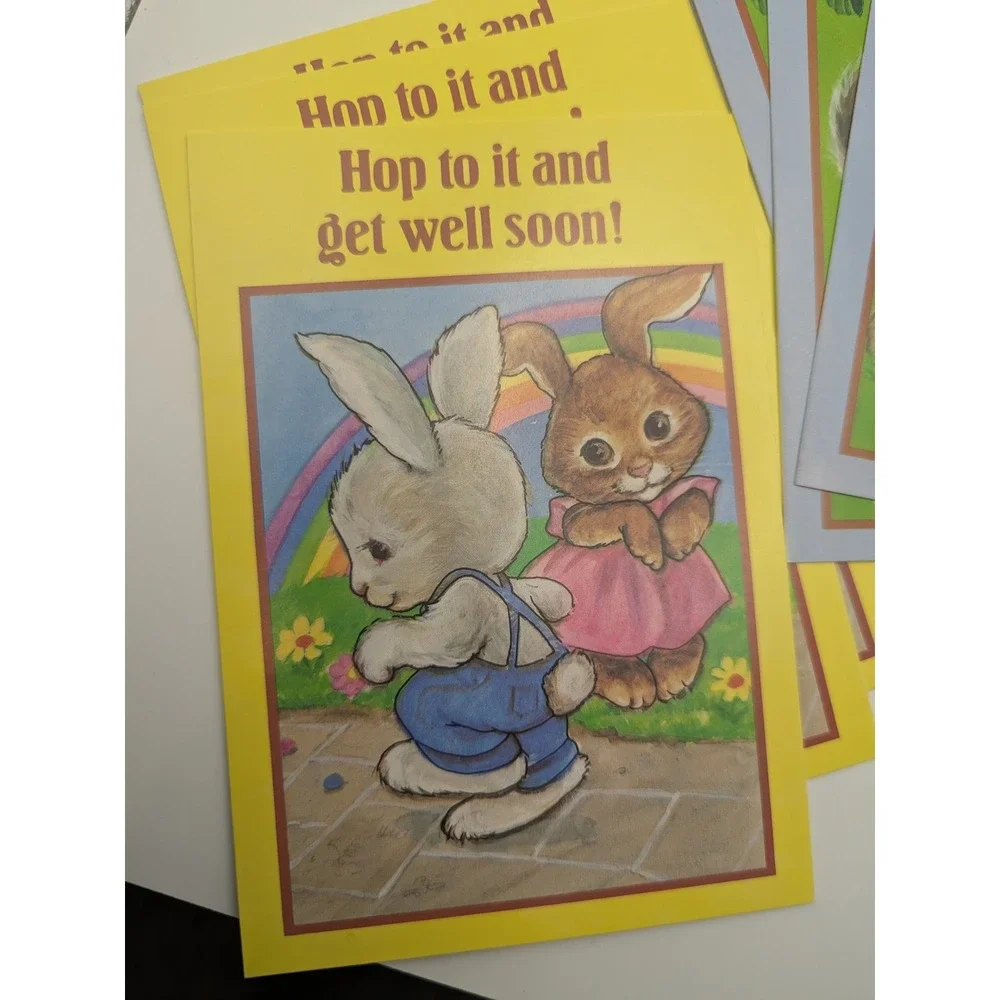 Vintage Childrens Greeting‎ Cards with Animals and Games 9 Cards with Envelopes