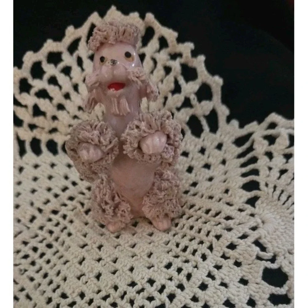 Pink Spagetti Poodle‎ Vintage Figurine Mid Century Modern Whimsy