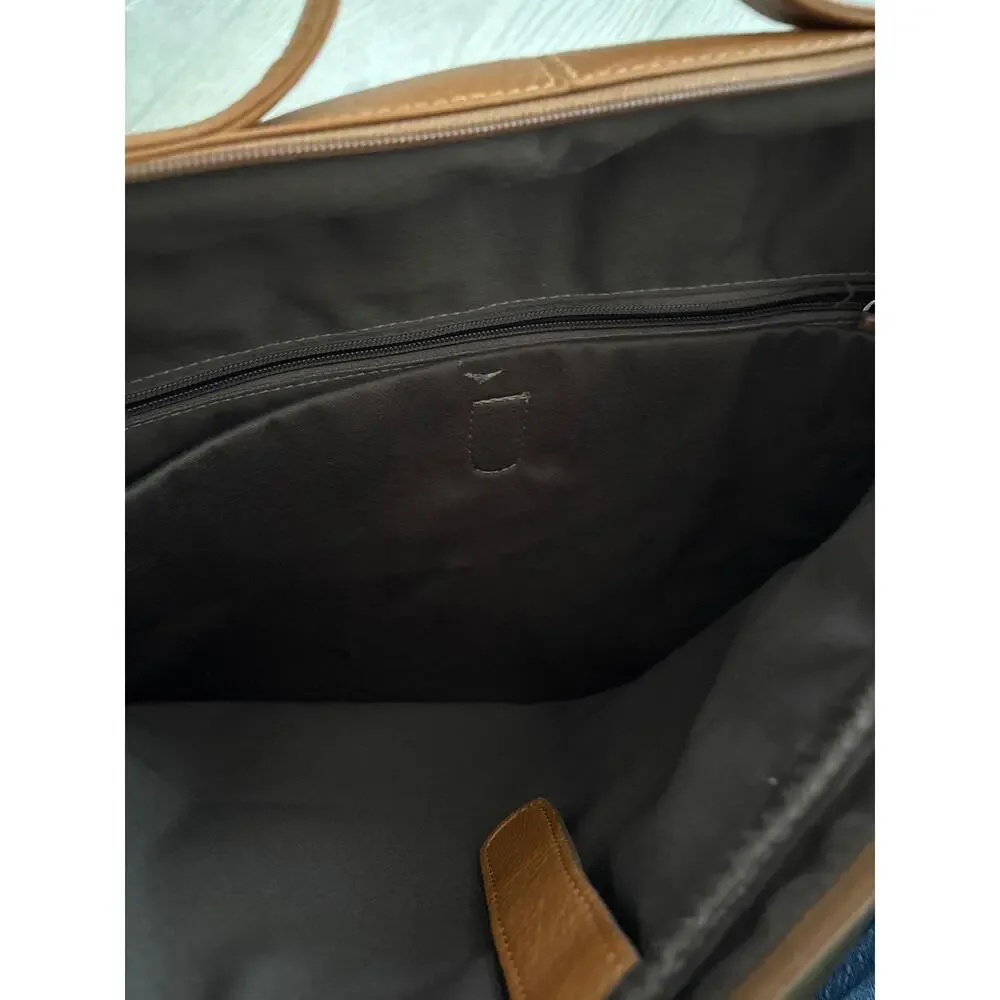 Vintage Danilos Fine Leather Briefcase Messenger Cognac