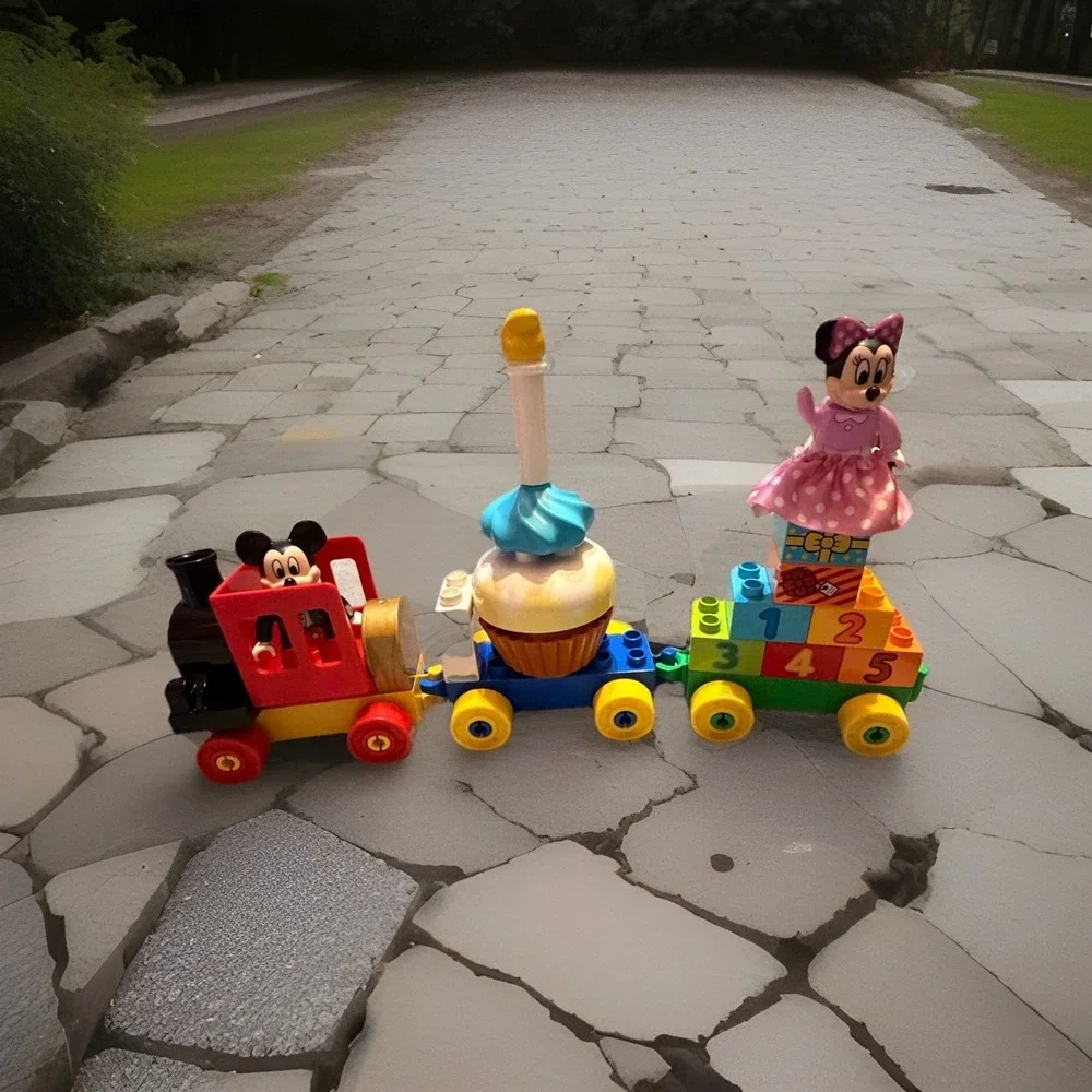LEGO DUPLO Disney Mickey Minnie Birthday‎ Train Set Lot Cake Balloon Incomplete