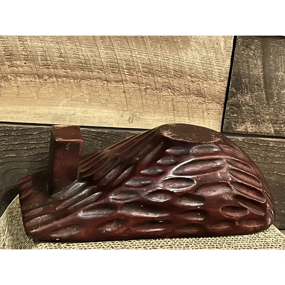 Vintage Wooden‎ Nut Bowl Lid Handcrafted Walnut Shaped M/L