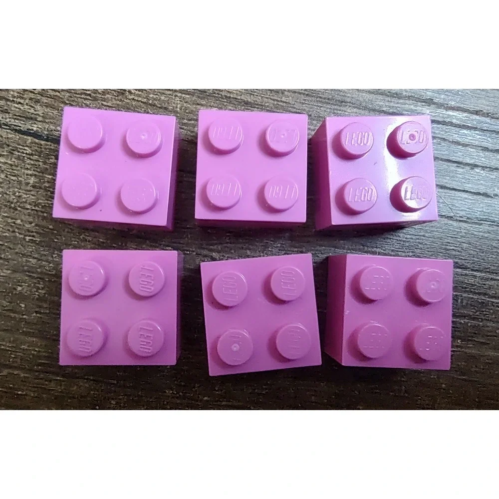 (6) 2x2 Pink Standard Brick Bricks Lego Building Parts
