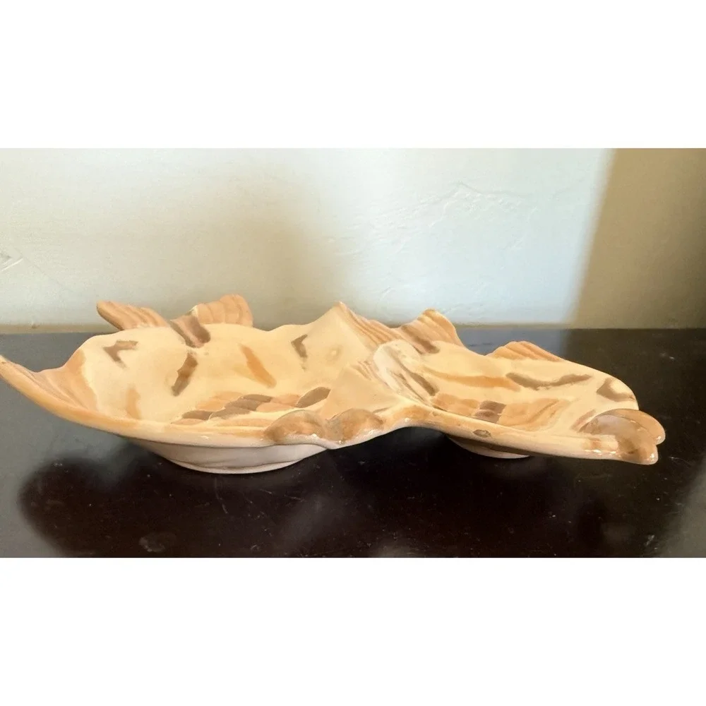 Vintage‎ Ceramic Porcelain Double Fish Dish Trinket Jewelry Organizer 8
