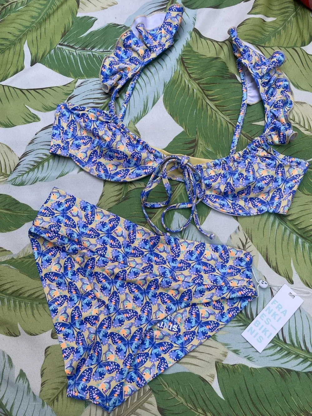 Frankie’s Bikinis NWT Monarch Bikini Set - Size M Birdie Top & Sm Gavin Bottom
