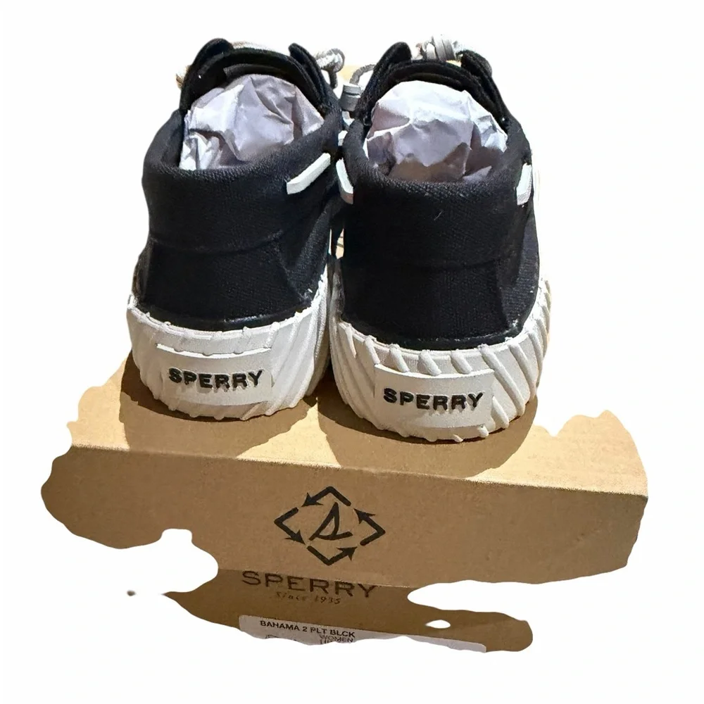 NIB Sperry Bahama 2 Platform Canvas‎ Boat Shoes