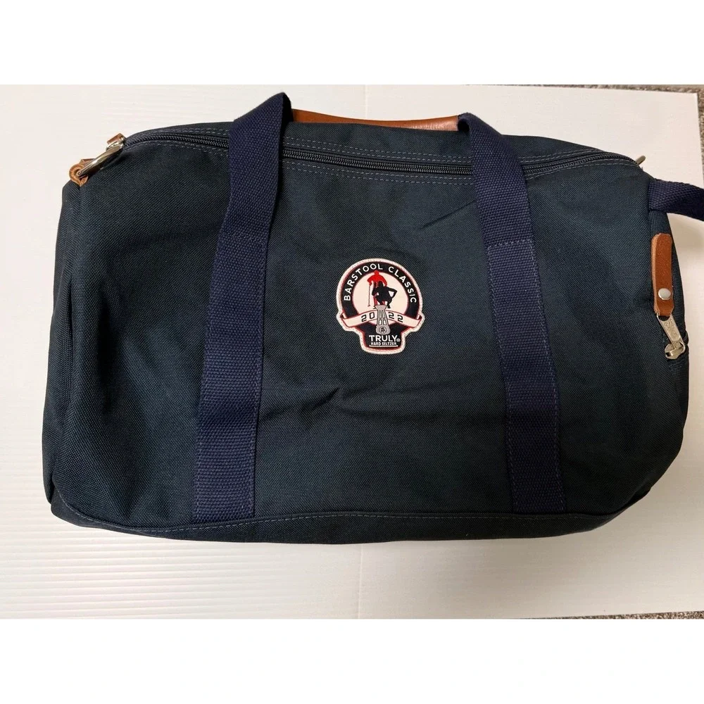 Peter Millar Barstool Classic 2022 Duffle Bag‎ Navy Canvas Leather Trim
