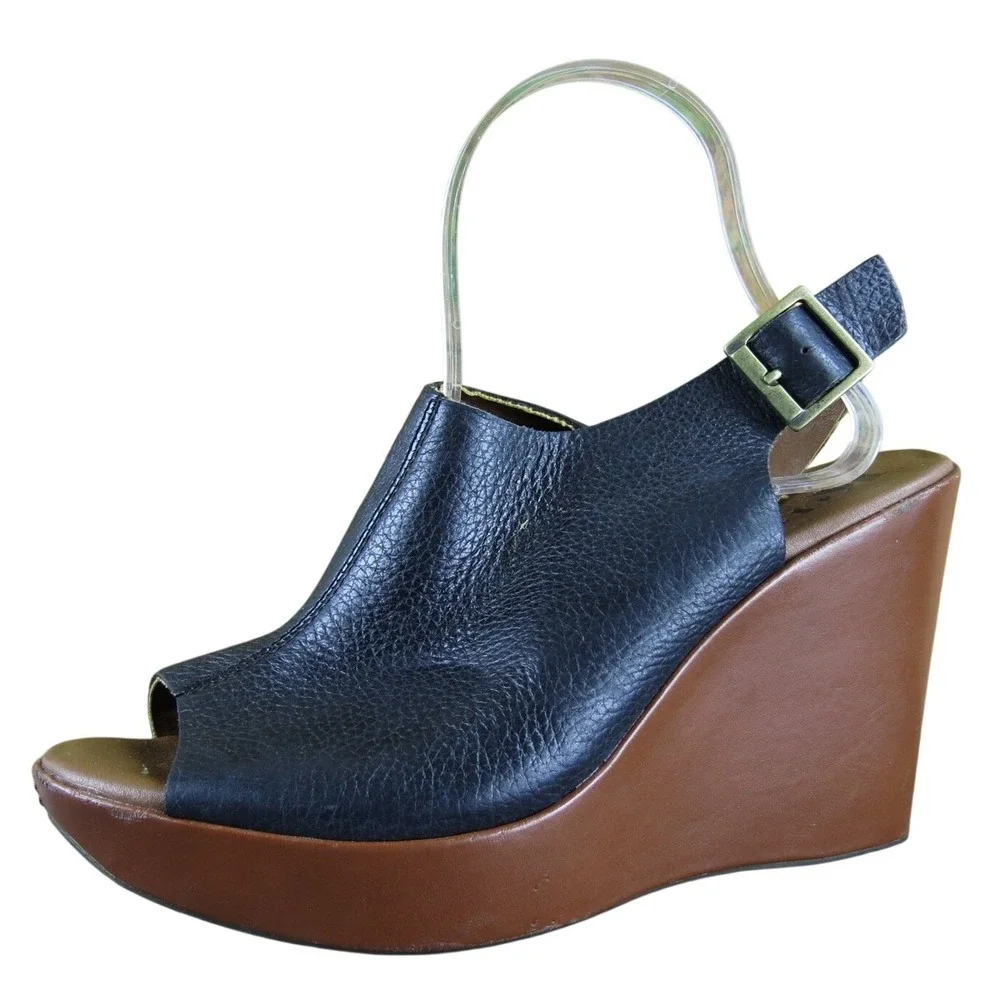 Korks Women  Platform Black Leather Pump 9 Medium  Used 2025‎