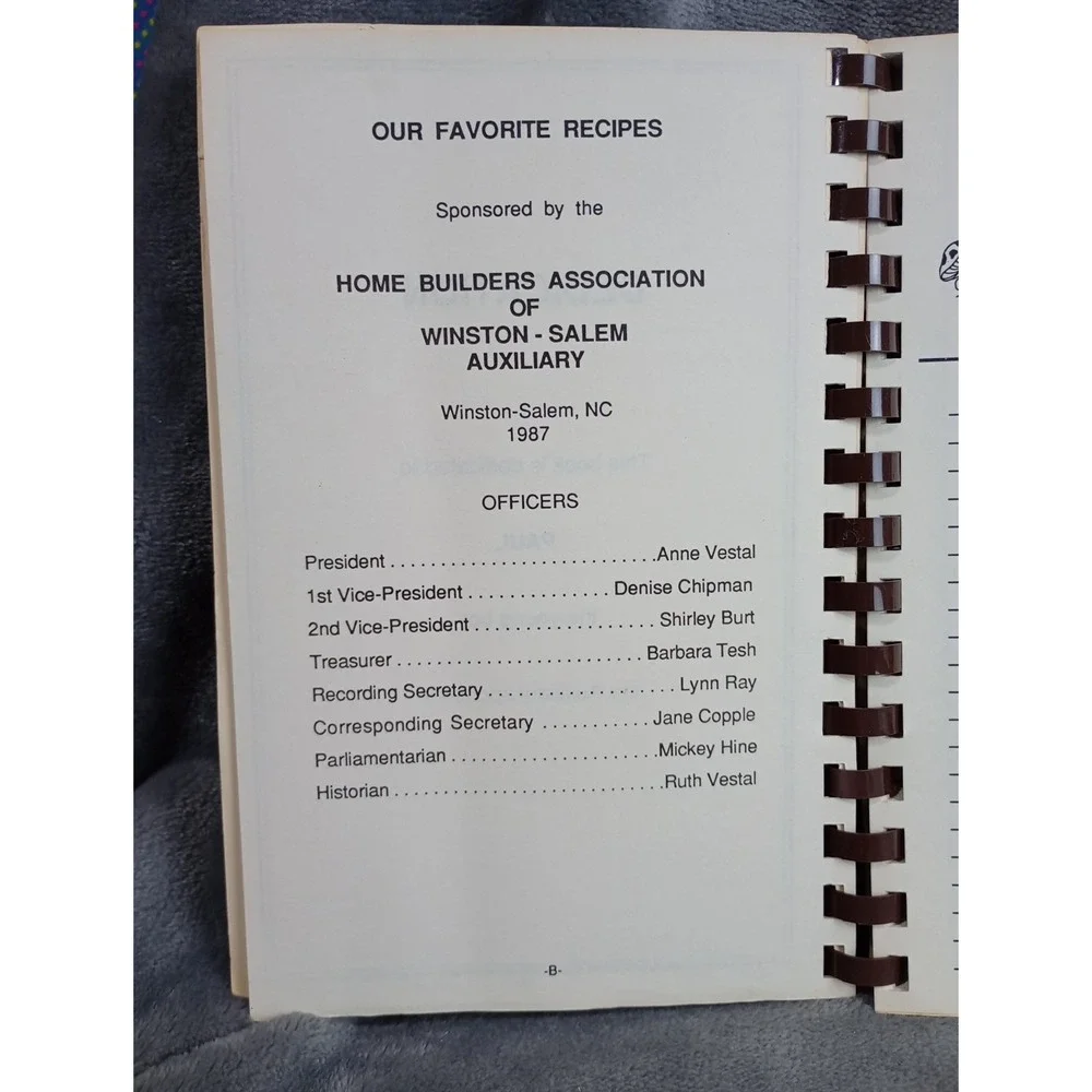 Home Builders Association Cookbook Winston-Salem‎ Auxiliary 1987 North Carolina