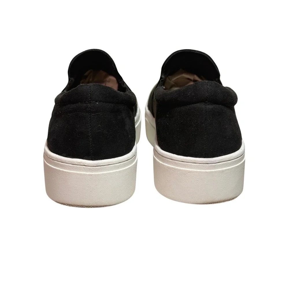 Lane Bryant Black Suede Platform Slip‎ On Sneakers Shoes Women Size 8W