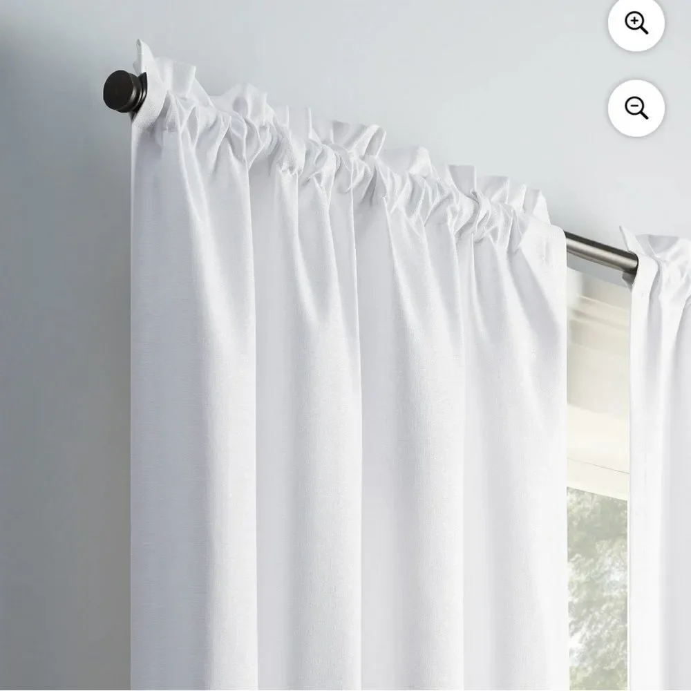 4 panels Victoria Voile white Sheer Rod Pocket Window Curtains measures 38”x87”