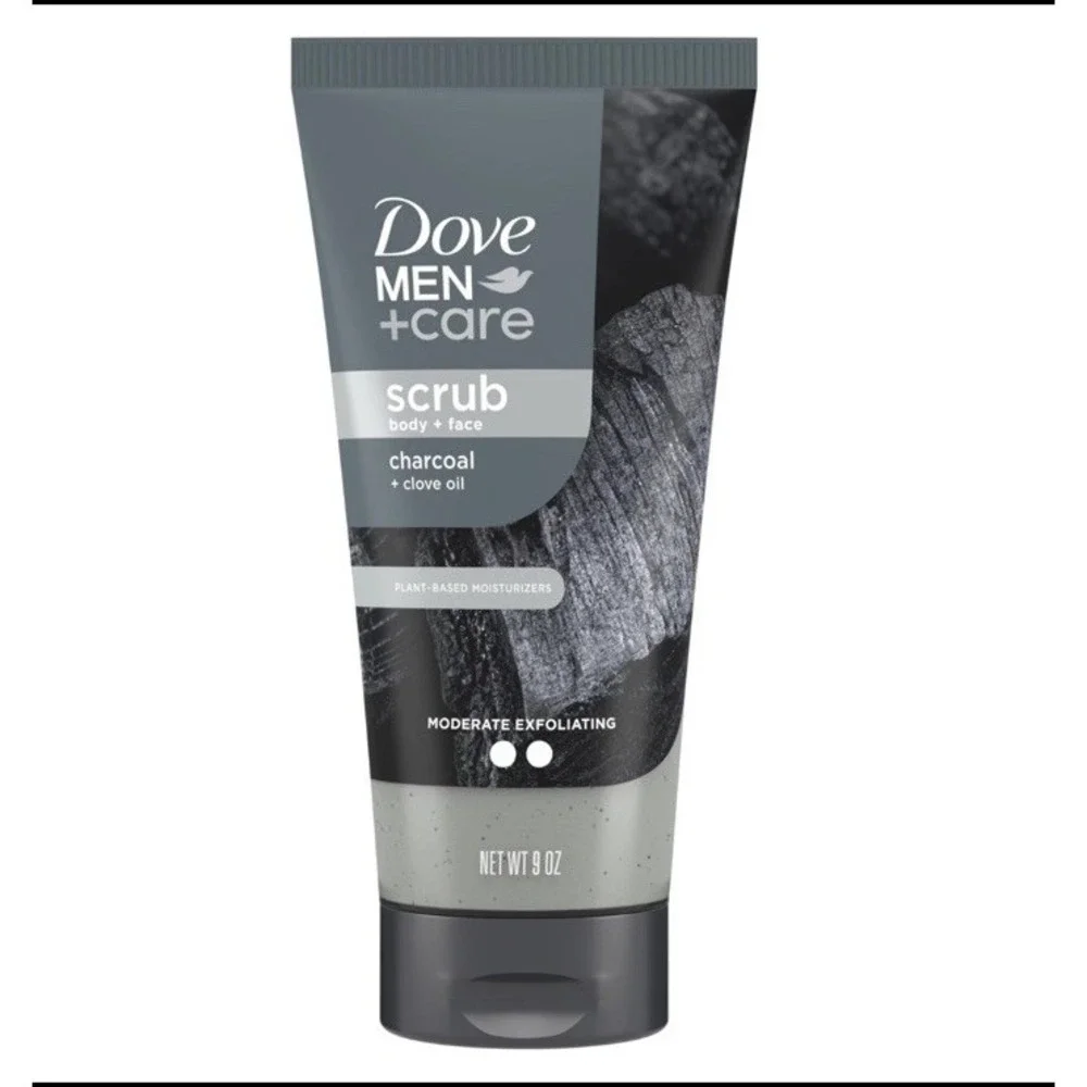 DOVE MEN + CARE Body and Face Scrub Charcoal & 9‎ Ounce (Pack of 1), Grey