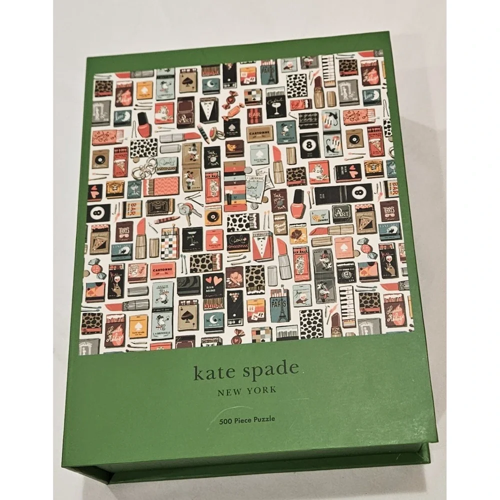 Kate Spade New York 500 Piece Puzzle Complete‎ Fashion Accessories Green Box...
