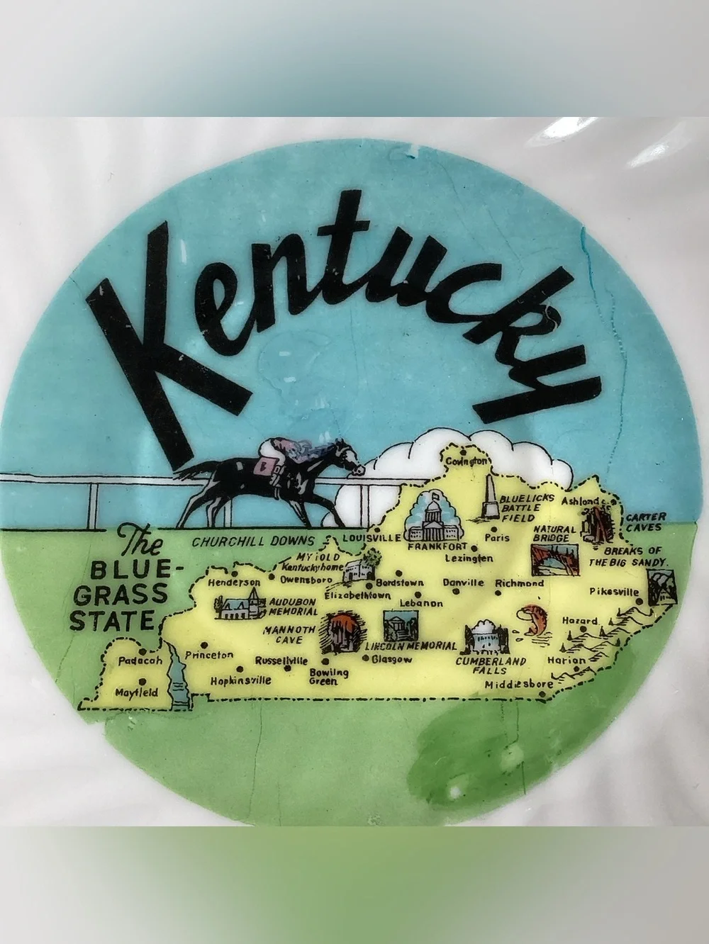 Vintage Collectible Kentucky Souvenir With Gold Trim Tea Cup And Saucer
