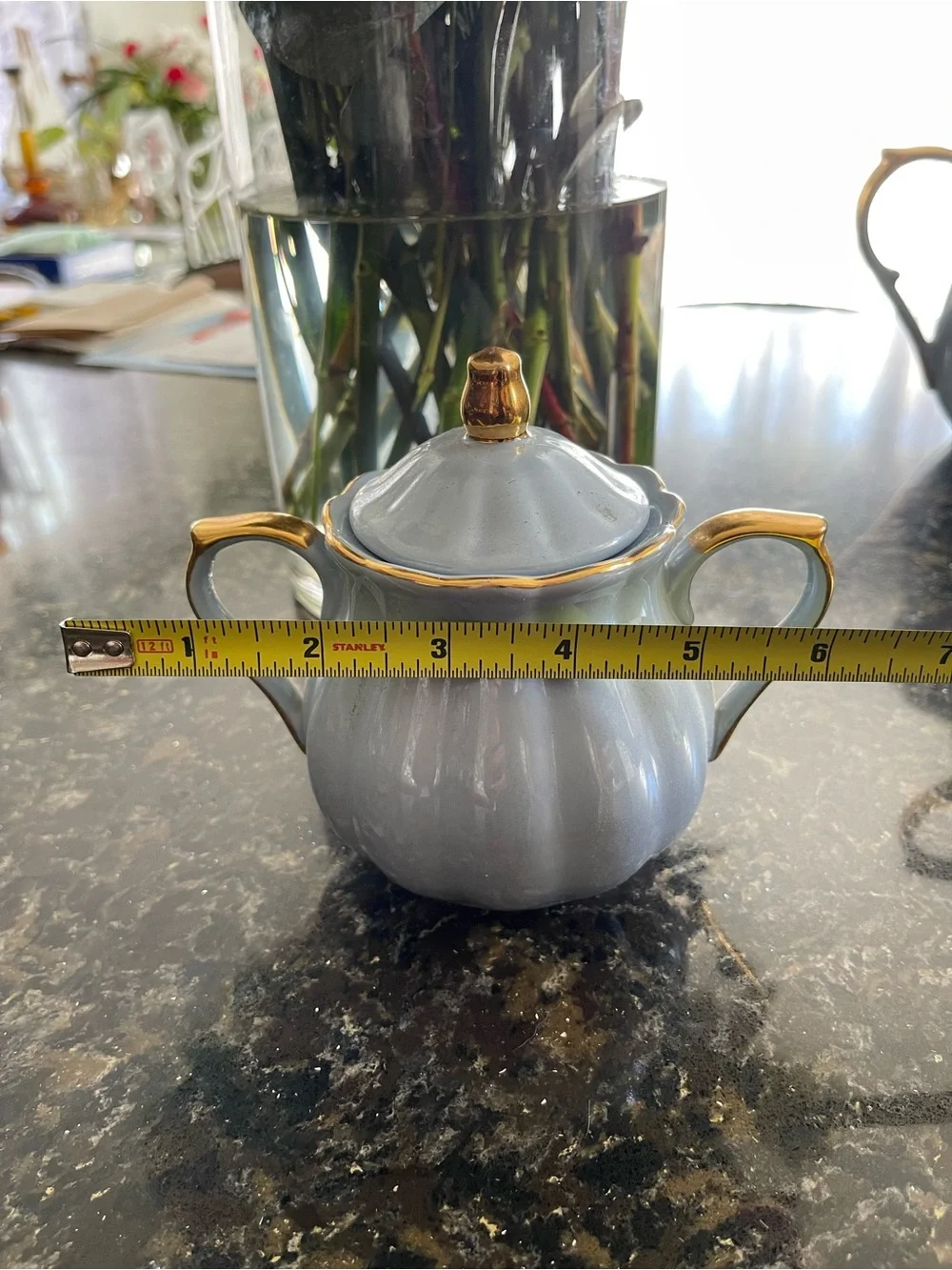 🦋NwOT🦋 Grace Blue Porcelain Coffee & Tea Set with Gold Trim - 3 Piece