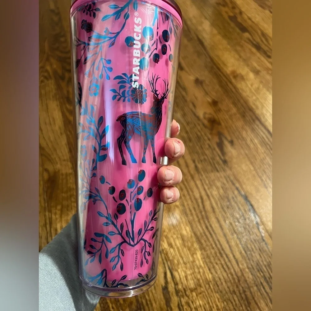 NEW Starbucks | 2022‎ Holiday Pink Color Changing Winter Woodland Floral Tumbler