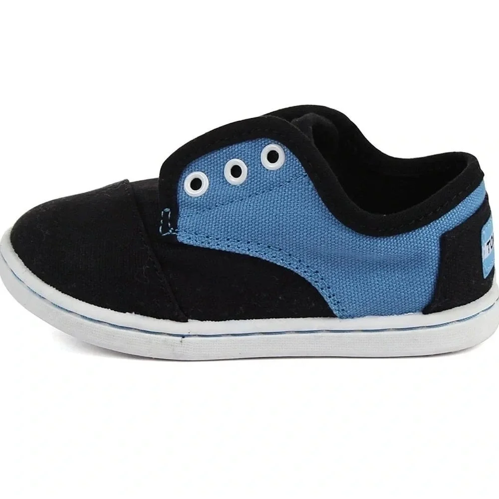 TOMS - Tiny Paseos Shoes, Size: T2 US Toddler,‎ Color: Black Blue