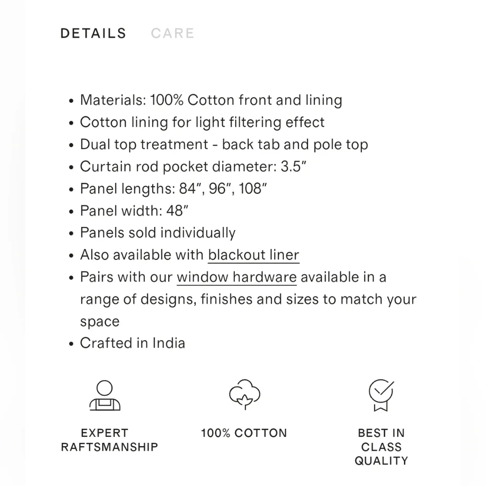 NWT! Quince 100% Cotton White Slub Curtains, 48