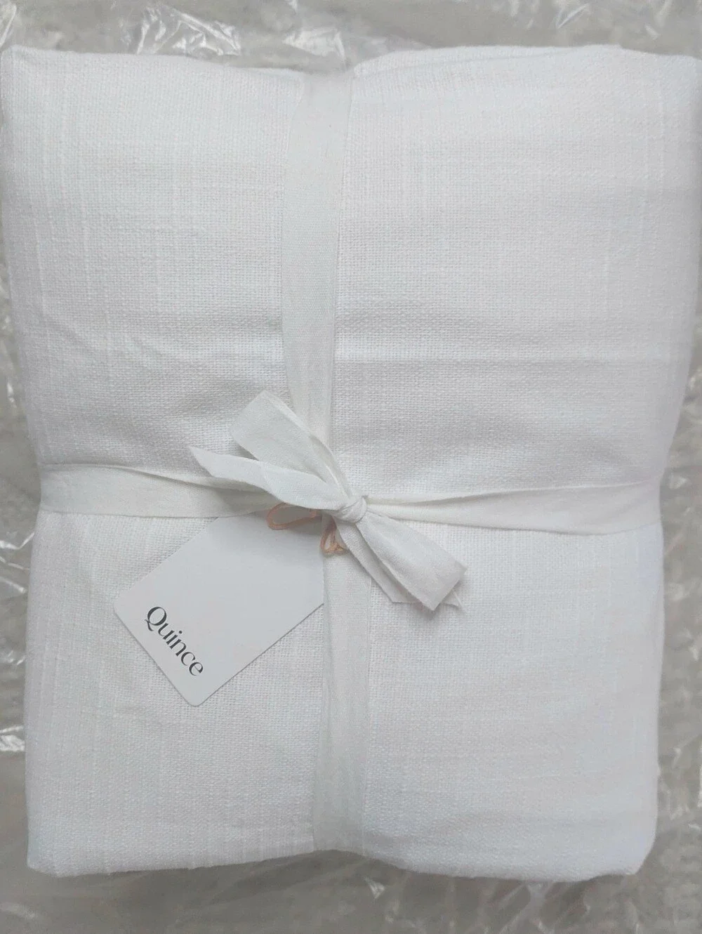 NWT! Quince 100% Cotton White Slub Curtains, 48