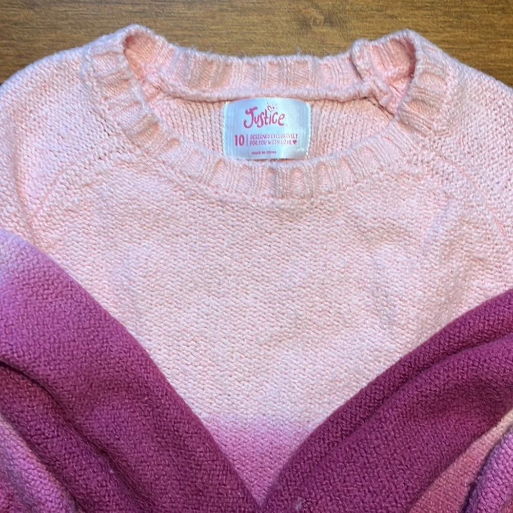 JUSTICE Girl’s Pink Ombré Sweater Size 10