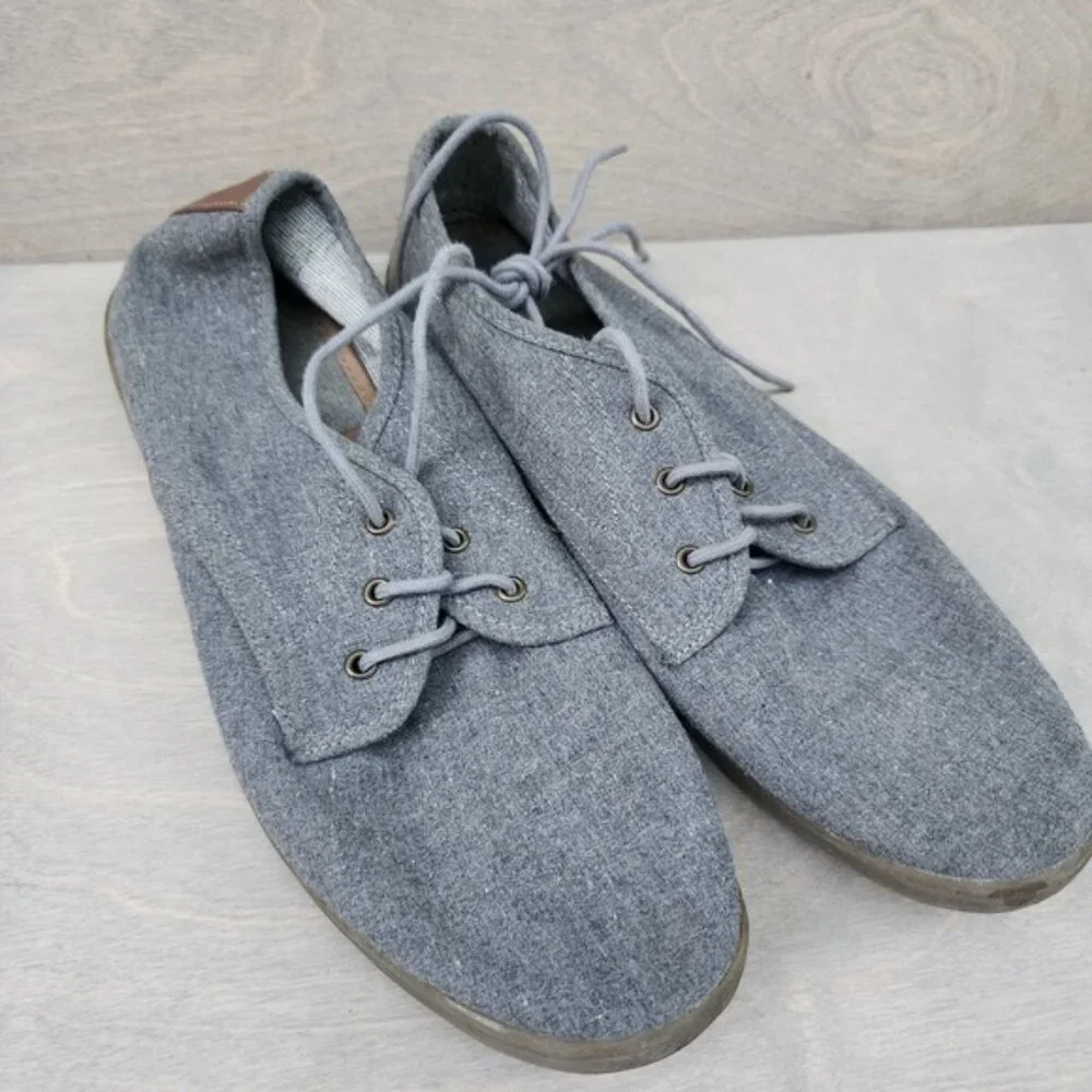 Blackwell Gray Canvas Casual Shoes Lace‎ Up Oxford Men's Size 12