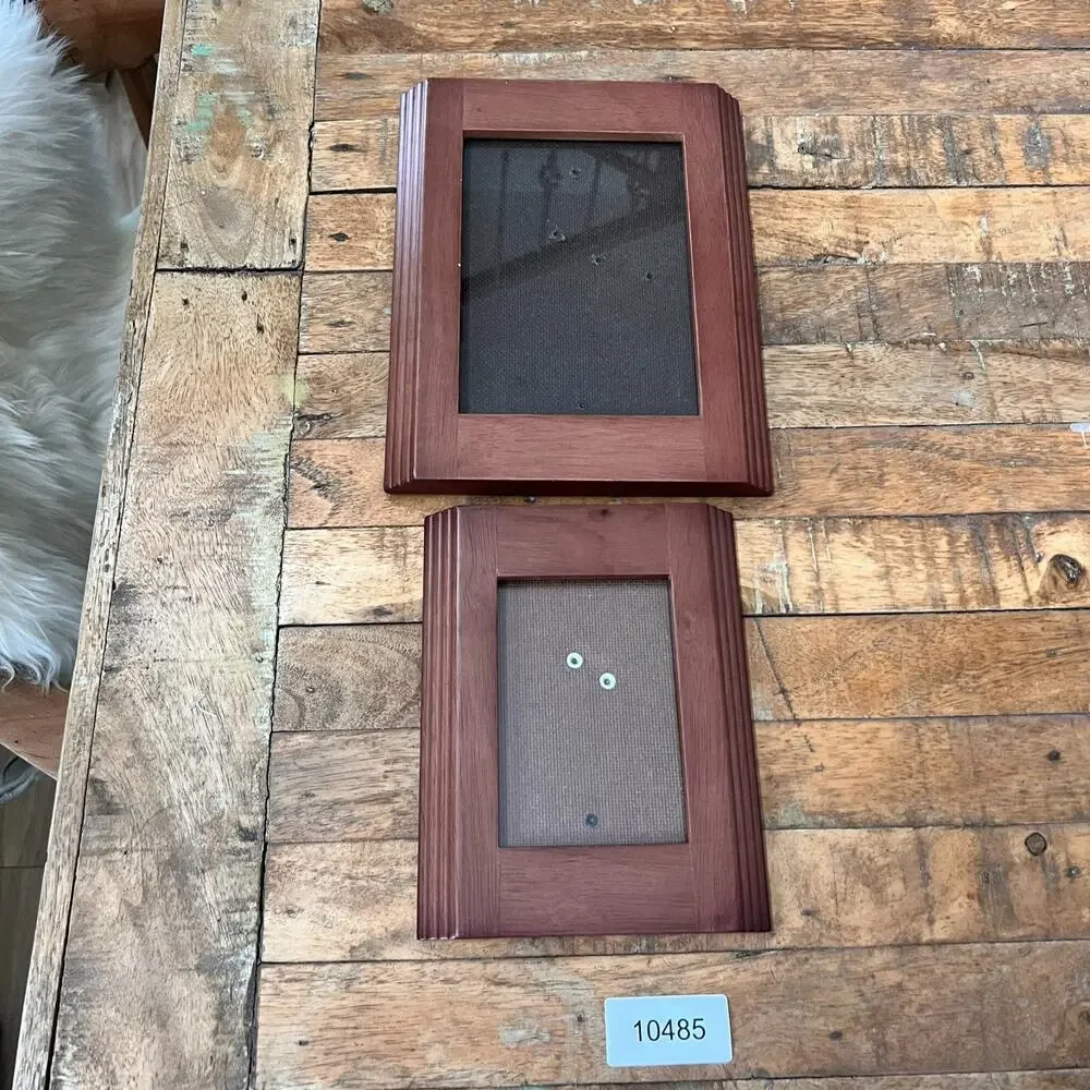 Rare Woods Picture Frames Set of 2 Portrait Free Standing Brown Wood
