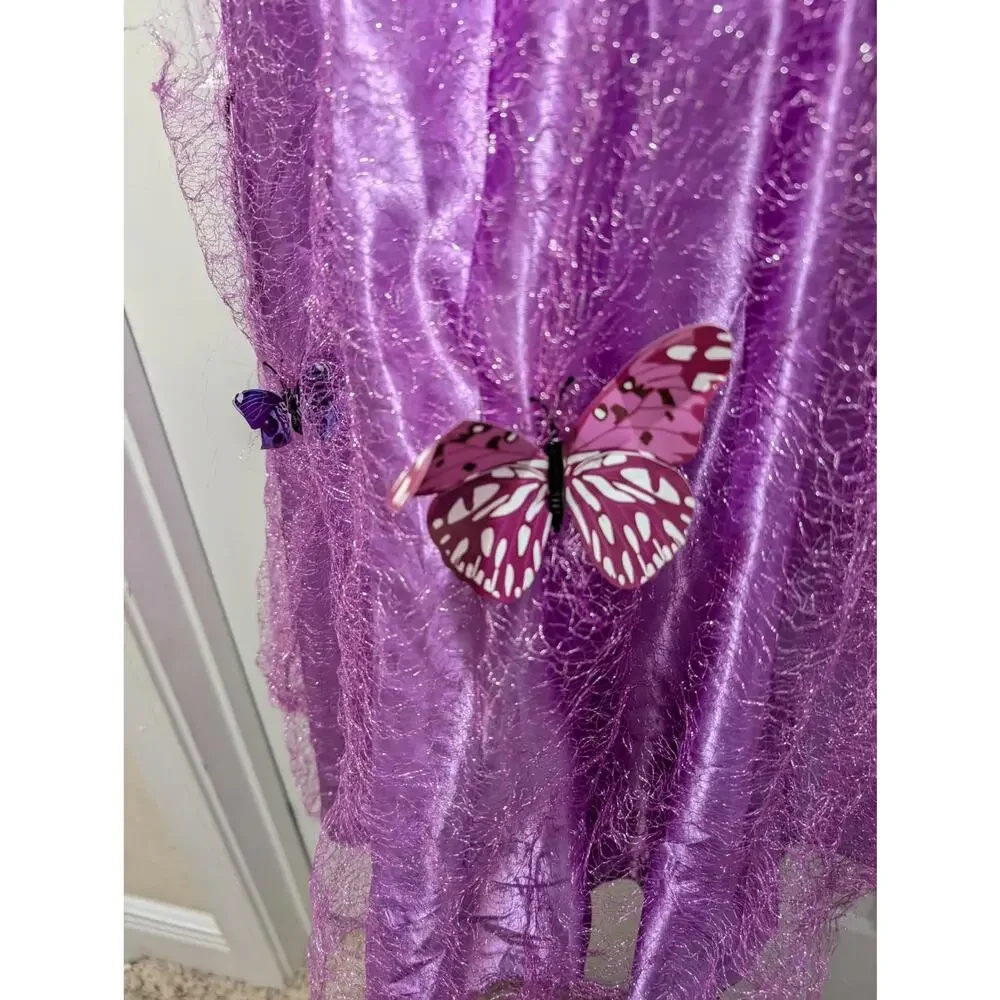 Rapunzel Halloween Costume Girls Size 8-10 Purple Princess Dress Butterfly's