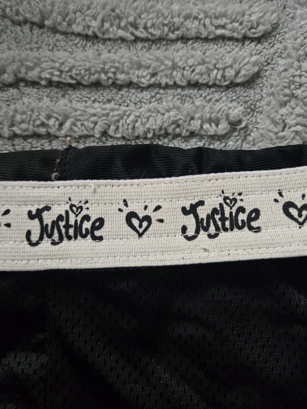 4 For $24 Justice GirlBlack Athletic Shorts with Fold Down Logo Band Size 8