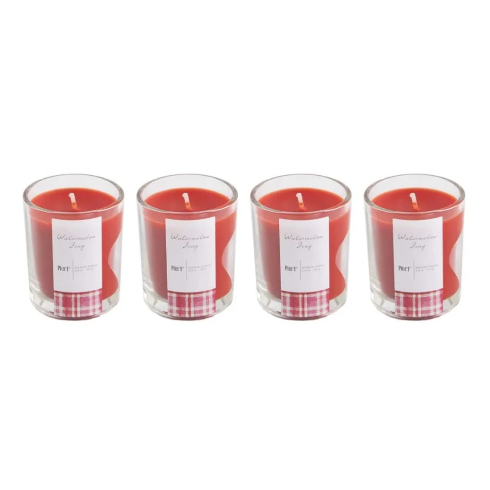 Pier 1 Imports Watermelon Zing Set of 4 Votive Shotglass Candles BNWT SO RETIRED