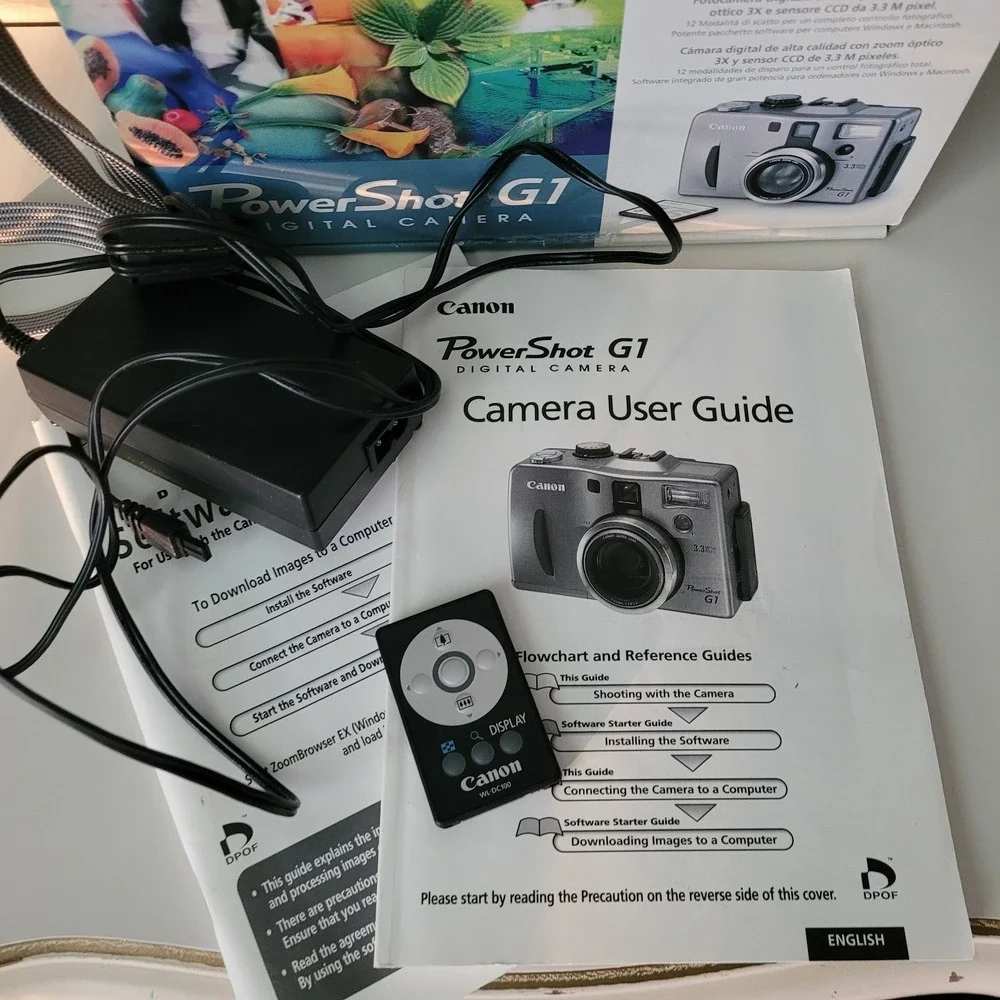 Vintage Canon PowerShot G1 Digital Camera Kit Complete Boxed Set Tested/ Working