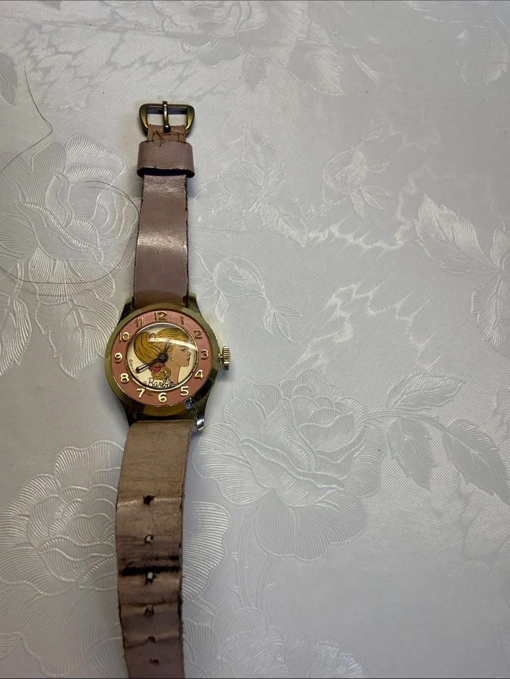 Vintage Pink Leather Barbie Watch