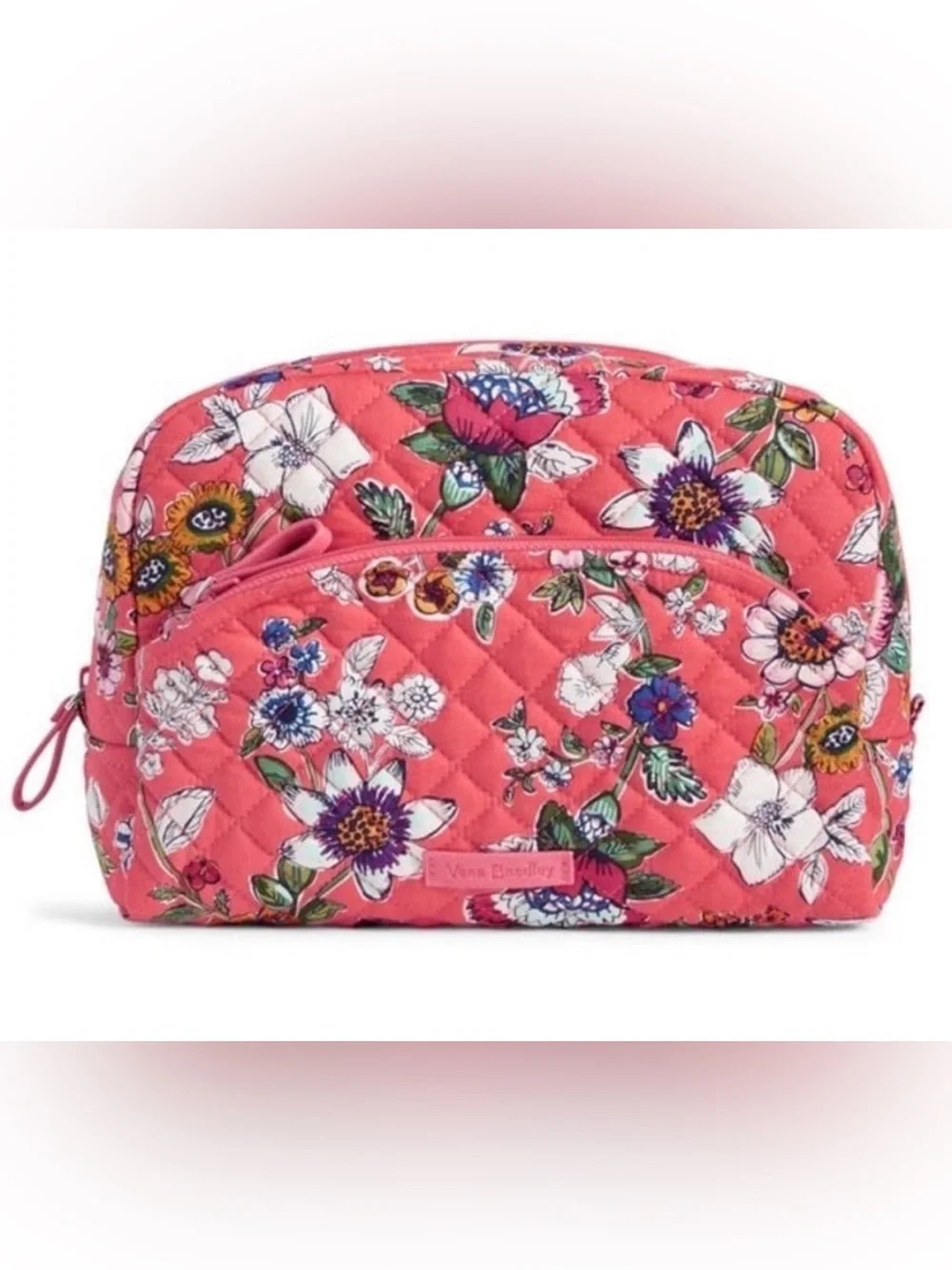 Vera Bradley Coral Floral Iconic Cosmetic Bag