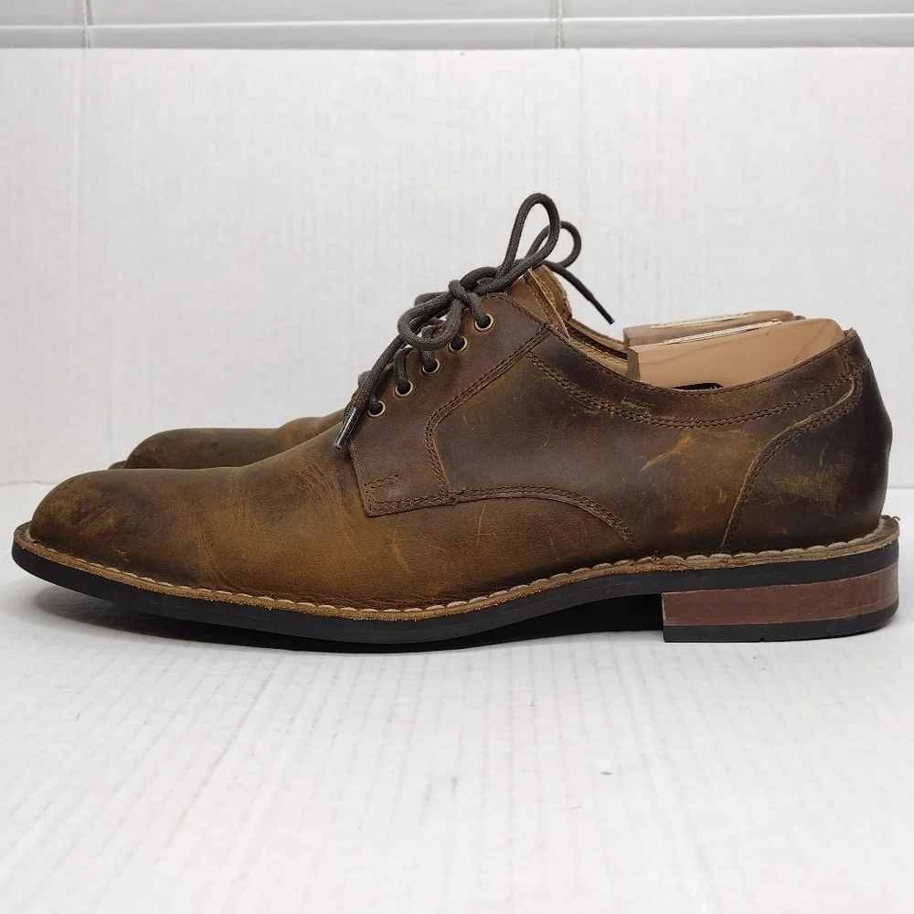 Cole Haan Men's Distressed Brown Leather Lace Up Casual Dress Oxfords Size 10M