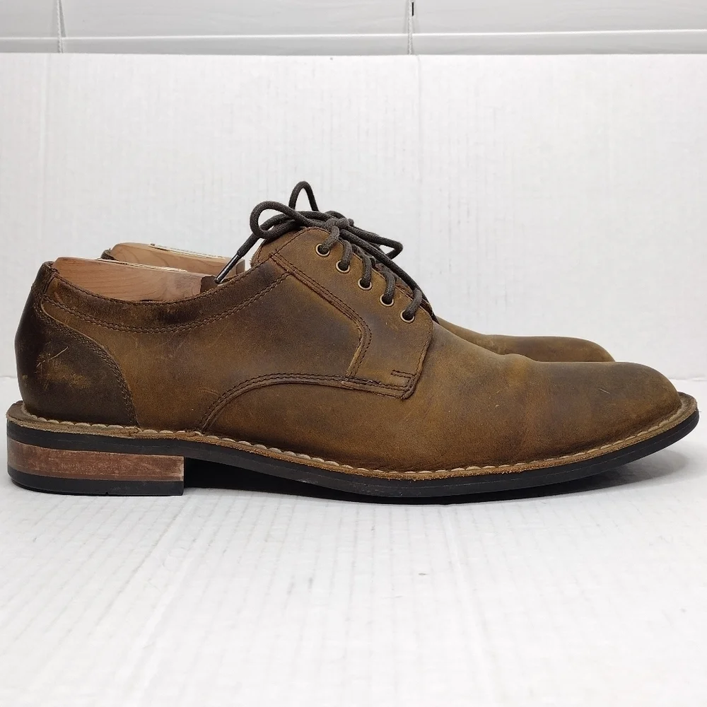 Cole Haan Men's Distressed Brown Leather Lace Up Casual Dress Oxfords Size 10M