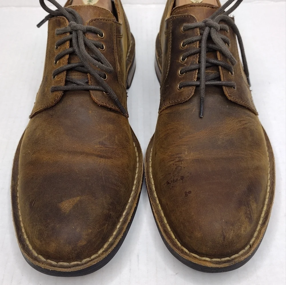 Cole Haan Men's Distressed Brown Leather Lace Up Casual Dress Oxfords Size 10M