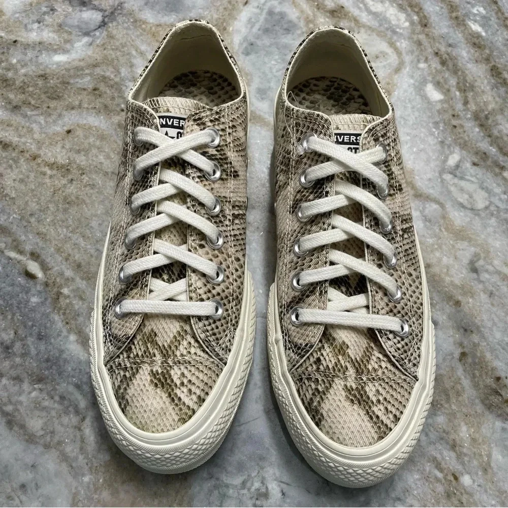 Converse Chuck Taylor All Star Wild Lift Low Top Thick Sole Snake Scales Pattern