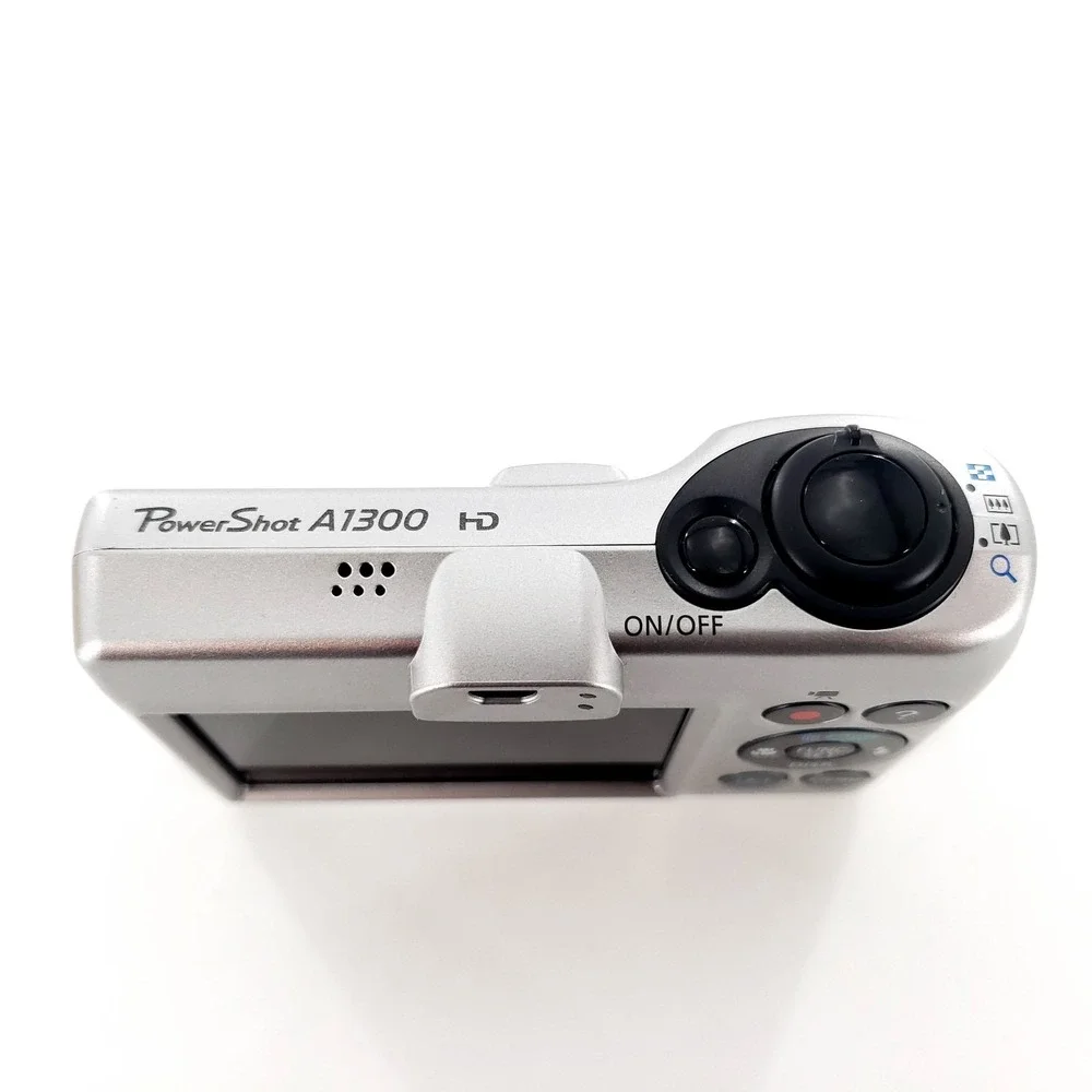 Canon PowerShot A1300 16.0MP Digital Camera Silver w/ Memory Card & Box Tested