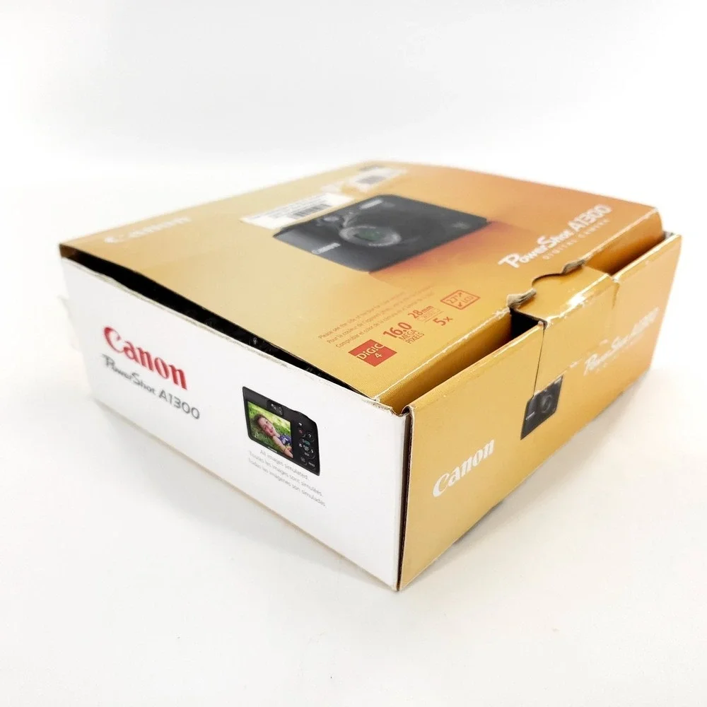 Canon PowerShot A1300 16.0MP Digital Camera Silver w/ Memory Card & Box Tested