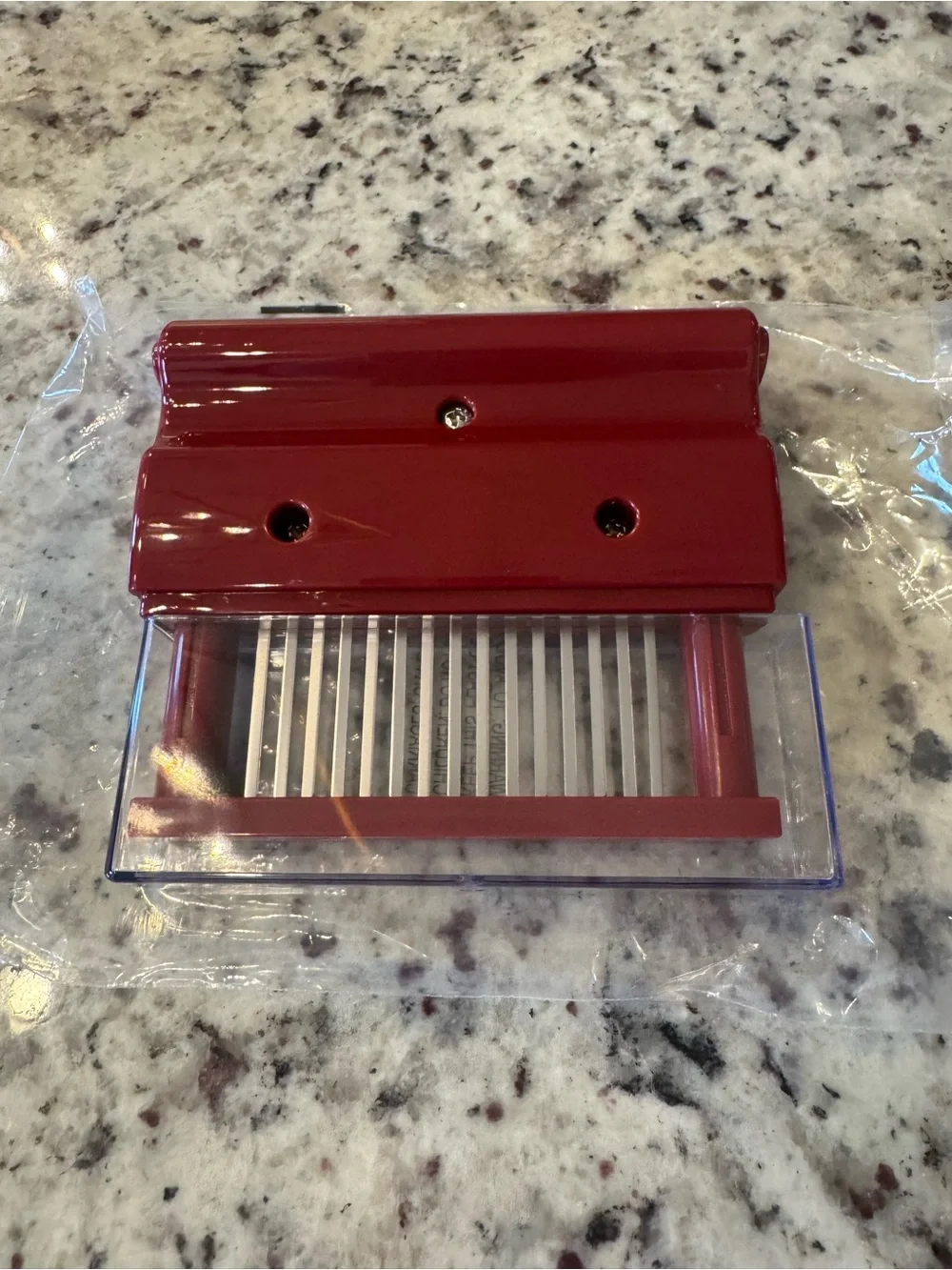 Red Deni Cutter Food Slicer with Clear Guard QVC