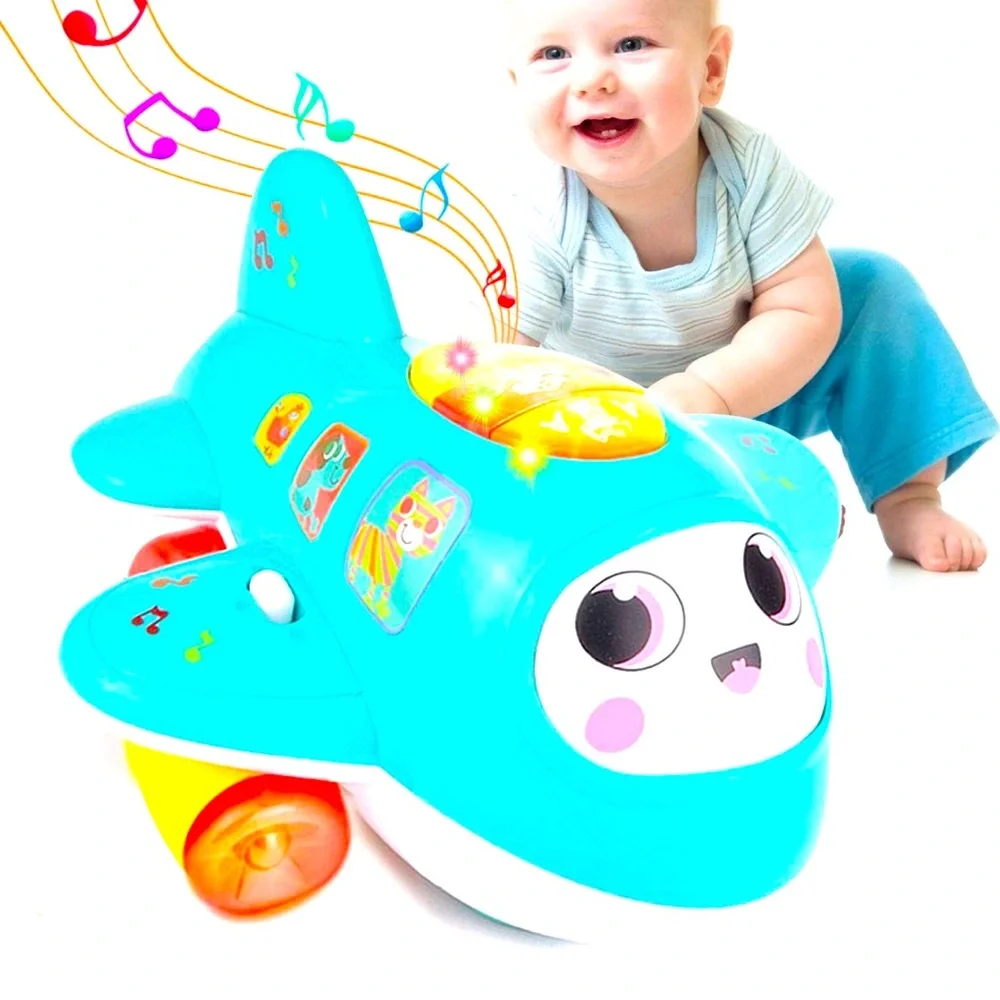 Musical Toy w/ Lights, Electronic Moving Airplane Baby Development Toy