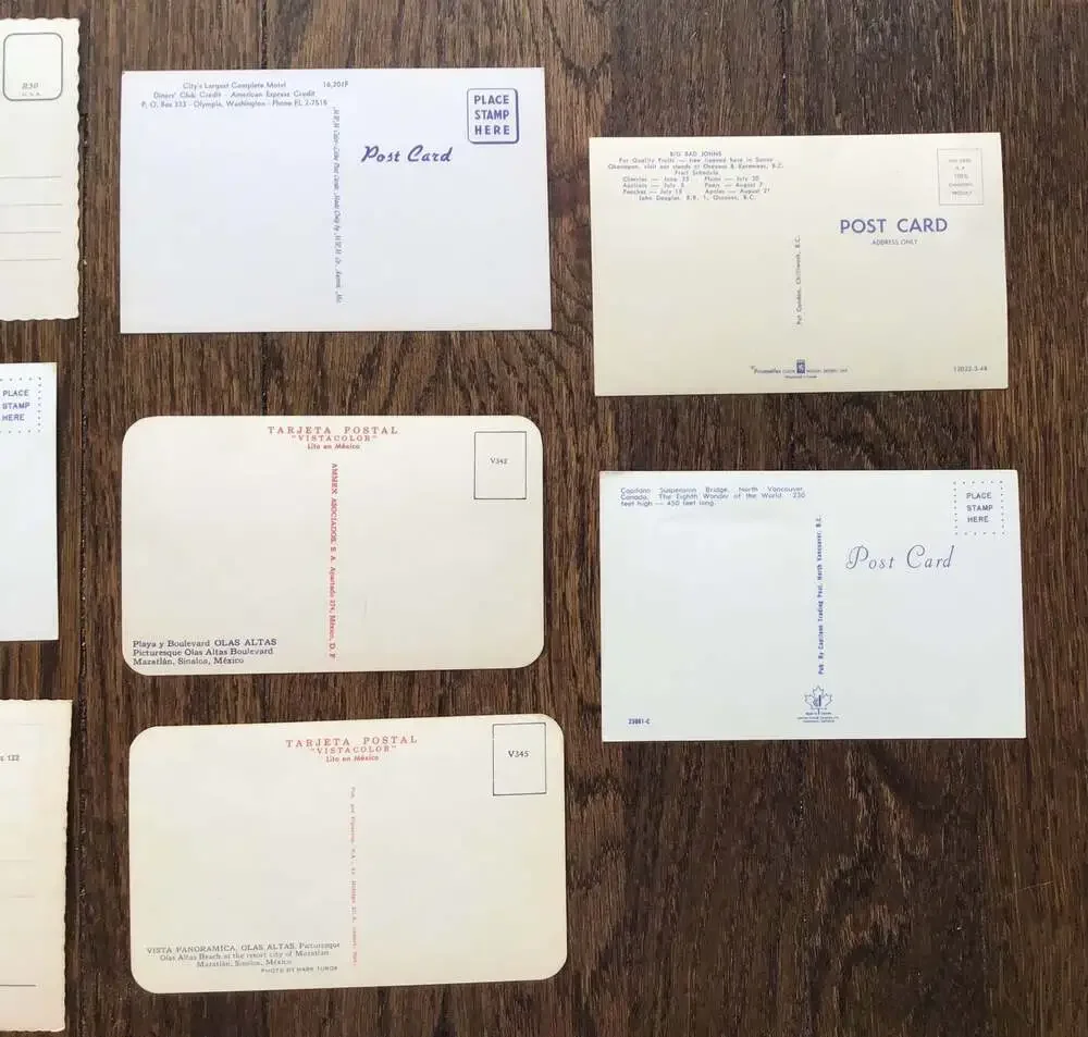 VINTAGE Travel Postcards w/ Landmarks Landscapes Motels MIXED LOT (9 pcs)