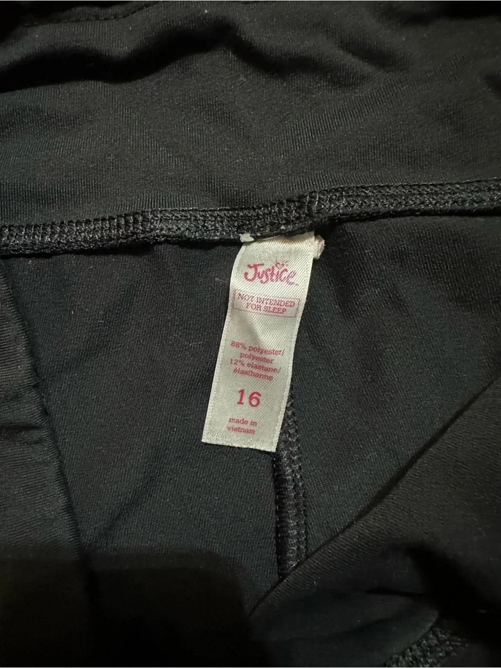 Justice Black Women's Bike Shorts with Logo Waistband